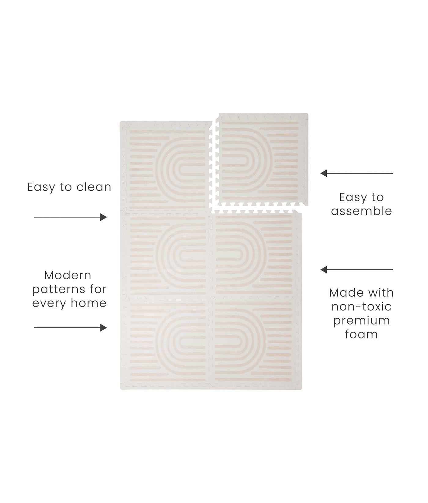 Premium Foam Playmats | Linear - Linen